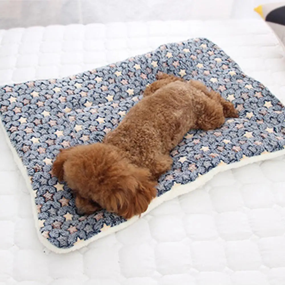 Pet Soft Pet Blanket Winter Dog Cat Bed Mat Foot Print Warm Sleeping Mattress Small Medium Dogs Cats Coral Fleece Pet Supplies