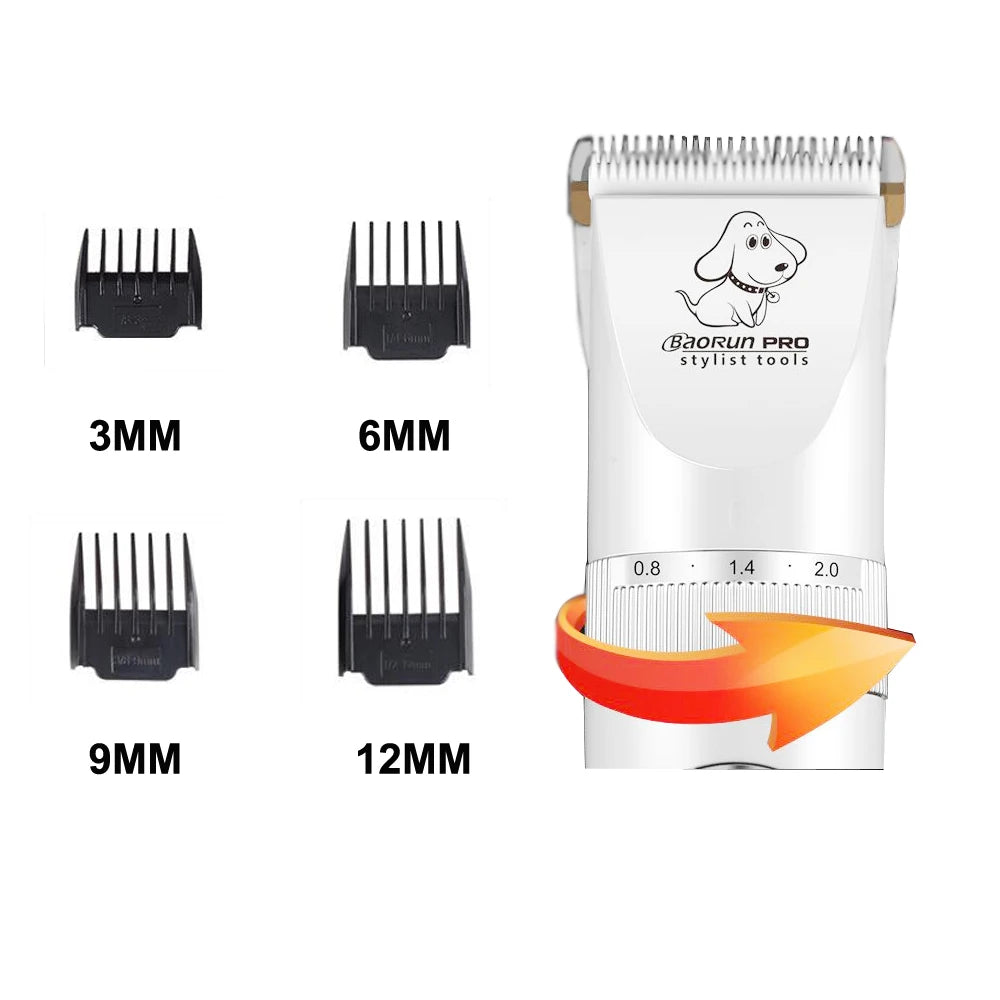 Baorun P9 Professional Rechargeable Pet Dog Animal Hair Cutter Trimmer Professional Cat Grooming Clipper Low Noise Cat Machine