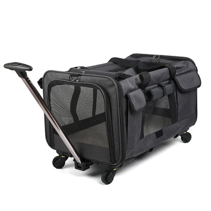 Pet Travel Bag PortableTrolley Case Detachable Universal Wheel Breathable Foldable Large Capacity Pet Puppy Breathable Mesh Bag