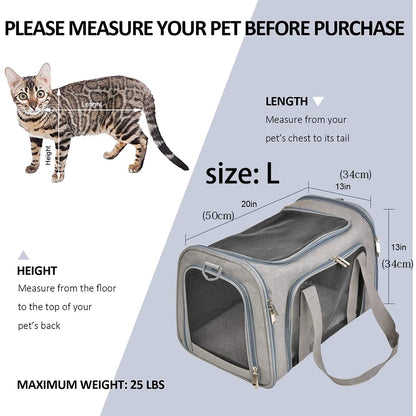 Cat Carrier Pet Dog Carrier Dog Backpack Pet Cat Transport Bag Dog Travel Bags Airline Approved Carrier for Small Dogs Cats