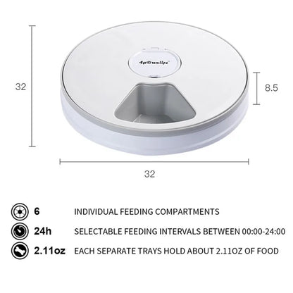 Pet Automatic Feeder Food Timing Dispenser Portion Control Detachable Dogs Cats Anti Slip With Voice Recorder Dry Wet Food 40%