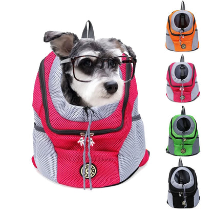 Outdoor Pet Dog Carrier Bag Portable Travel Backpack  Front Bag Double Shoulder Mesh Backpack Head Carrying Bags For Cat