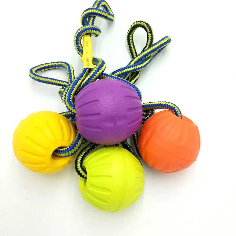 EVA Floating Pet Dog Training Ball Puppy Bite Resistant Ball With Rope Pet Training Ball Chew Toys For Pet Supplies