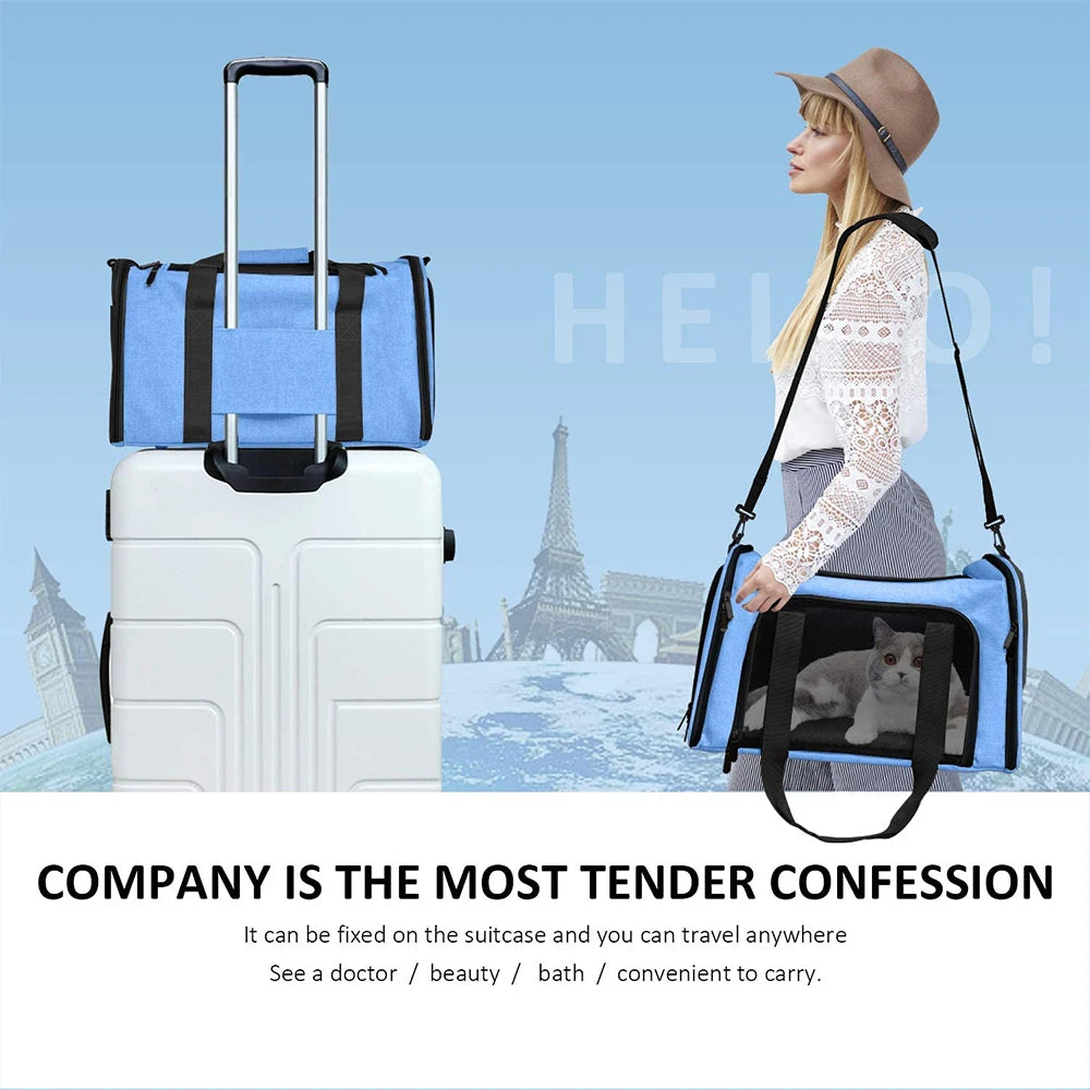 Cat Carrier Pet Dog Carrier Dog Backpack Pet Cat Transport Bag Dog Travel Bags Airline Approved Carrier for Small Dogs Cats