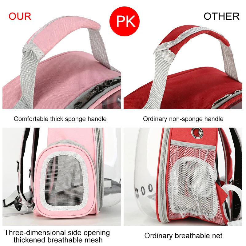 Cat bag Breathable Portable Pet Carrier Bag Outdoor Travel backpack for cat and dog Transparent Space pet Backpack