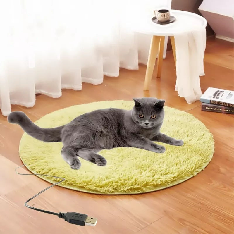 Pet Heating Plush Pad 40cm Usb Electric Mat Constant Temperature Pet Bed Blanket Puppy Heater Portable Cat Winter Sleep Cushion