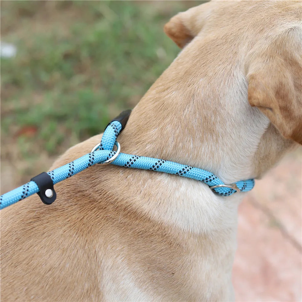 Nylon Pet Leash Outdoor Training Reflective Dog Leashes Double Handle Rope P Style Adjustable Collar Belt For Small Large Dogs