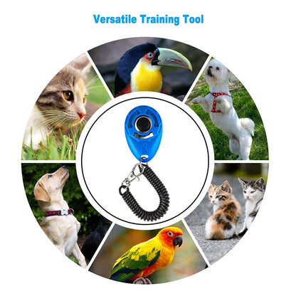 Pet Cat Dog Training Clicker Plastic New Dog Click Trainer Portable Auxiliary  Adjustable Wristband Sound Key Chain Dog Supplies