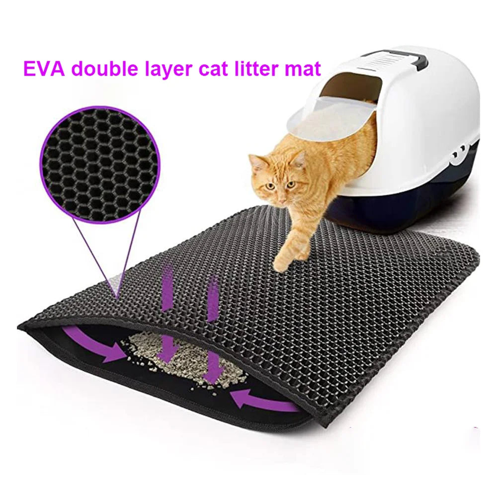 Waterproof EVA  Cat Litter Box Mat Non-slip Sand Cat Pad Washable Bed Mat Clean Pad Matunder