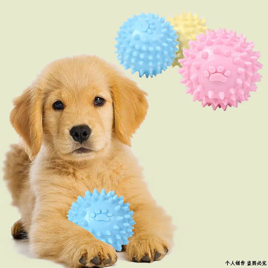 Pet Dog Toy Ball Solid Bite-Resistant Chewing Indestructible Bouncing Ball Dog Rubber Training Interactive Game Ball