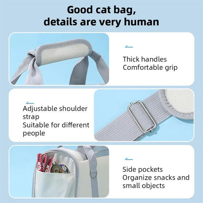 Portable Carrier Bags Breathable Foldable Large Capacity Oxford Cloth Pet Carriers For Outdoor Travel (42 x 24 x 30cm)