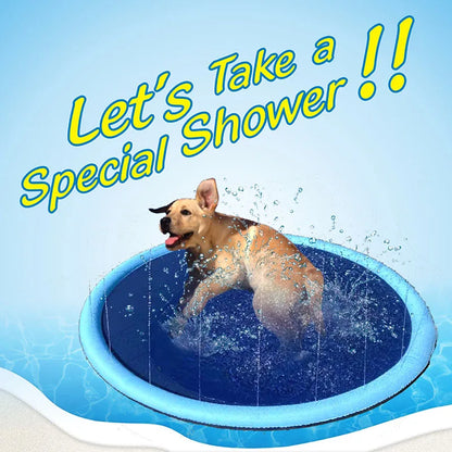 170*170cm Summer Pet Swimming Pool Inflatable Water Sprinkler Pad Play Cooling Mat Outdoor Interactive Fountain Toy for Dogs