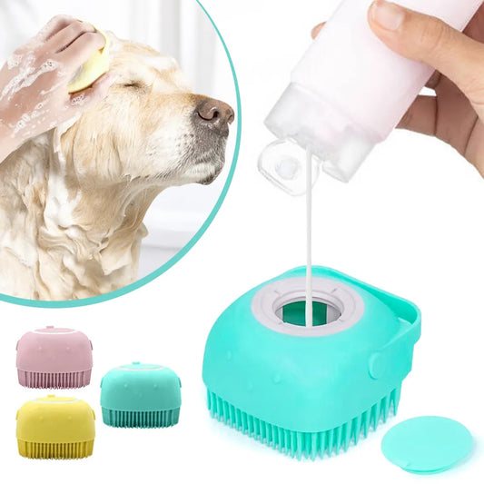 Bathroom Pet Cat and Dog Silicone Soft Massage Bath Brush  Pet Cleaning Brushes Dog Bath Brushes Puppy Bathing Accessories