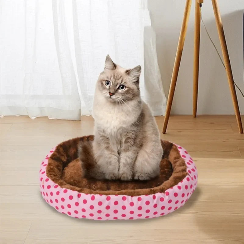 Pet Bed Warm Winter Dog Cat Bed Soft Wool Point Design Pet Nest With Removable Mats Octagonal Shape Kennel Cat Dog Sofa Bed