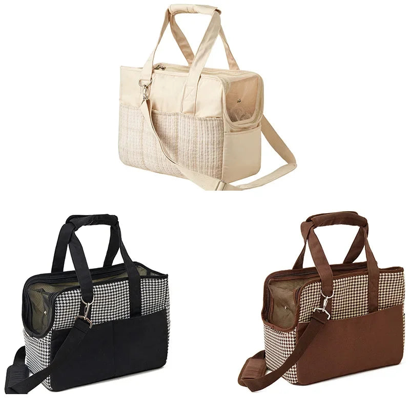 Single Shoulder Cross-body Cat Bag Cotton Canvas Cat Bag Portable Breathable Small Dog Bag Portable Cat Pet Bag