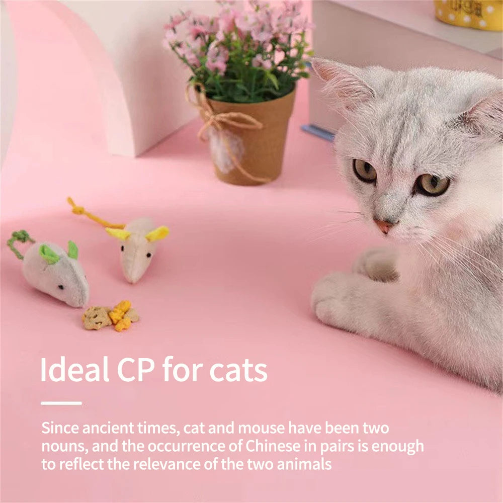 1/2/4PCS Pet Toy Catnip Mice Cats Toys Fun Plush Mouse Cat Toy For Kitten Colorful Cute Plush Interactive False Mouse Pet Cat