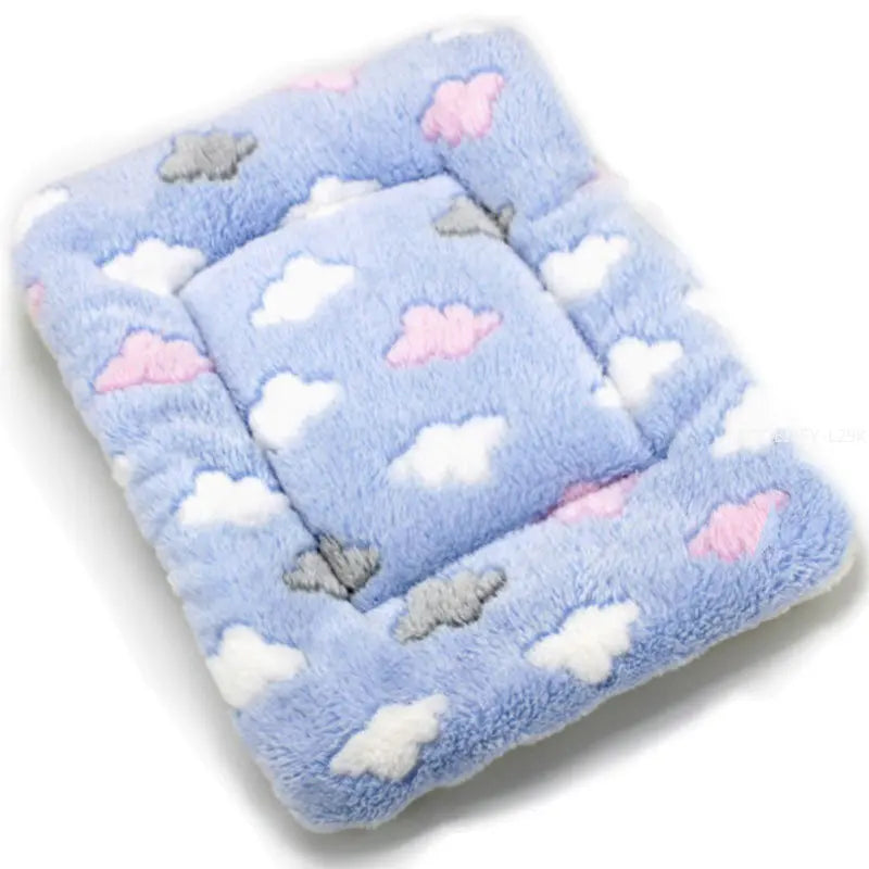 Reusable Bed Pet Cat Bed Dog Bed Thickened Pet Soft Fleece Pad Blanket Bed Mat Cushion Home Portable Washable Rug Keep Warm