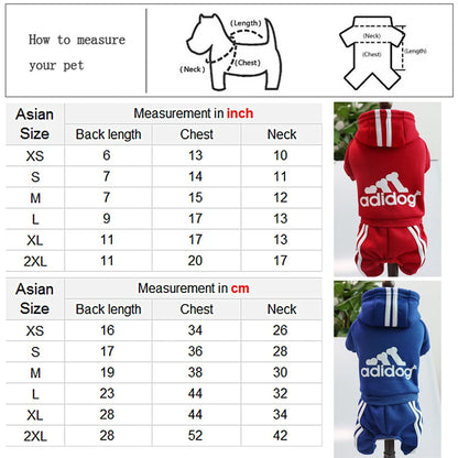 Adidog Cothes Autumn And Winter New Pet Clothes Small Medium Clothes Luxury Dog Puppy Chihuahua Pet Warm Four-legged Sweater