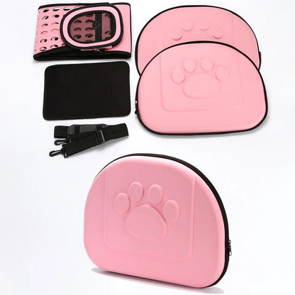 EVA Foldable Portable Pet Carriers Bag Multihole Breathable Dog Cat Carrier Bags Outdoor Travel Pets Cats Handbag Safety Zippers