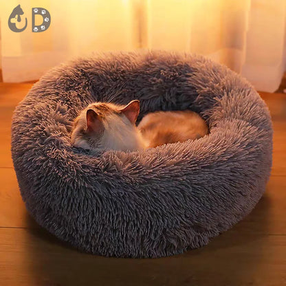 Pet Cat Bed Cushion Comfortable Donut Round Plush Kennel Pet Dog Nest Bed Winter Ultra Soft Washable Pet Bed for Dogs Cats