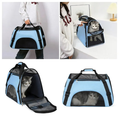 Soft-sided Dog Carriers Portable Pet Bag Pink Carrier Bags Blue Cat Carrier Outgoing Travel Breathable Pets Handbag