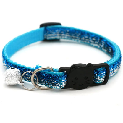 2023 Cat Collar Adjustable with Bell Breakaway Adjustable Kitten Cat Sequin Collar Neck Strap Cat Pet Supplies Puppy Accessories