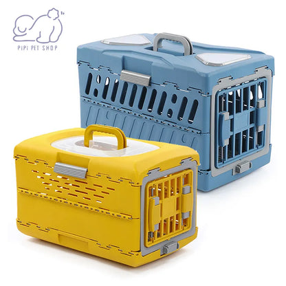 Collapsible Puppy Crate Reusable Folding Breathable Hard Sided Cat Transport Box Pet Carrier for Small Dogs Rabbit Small Animals