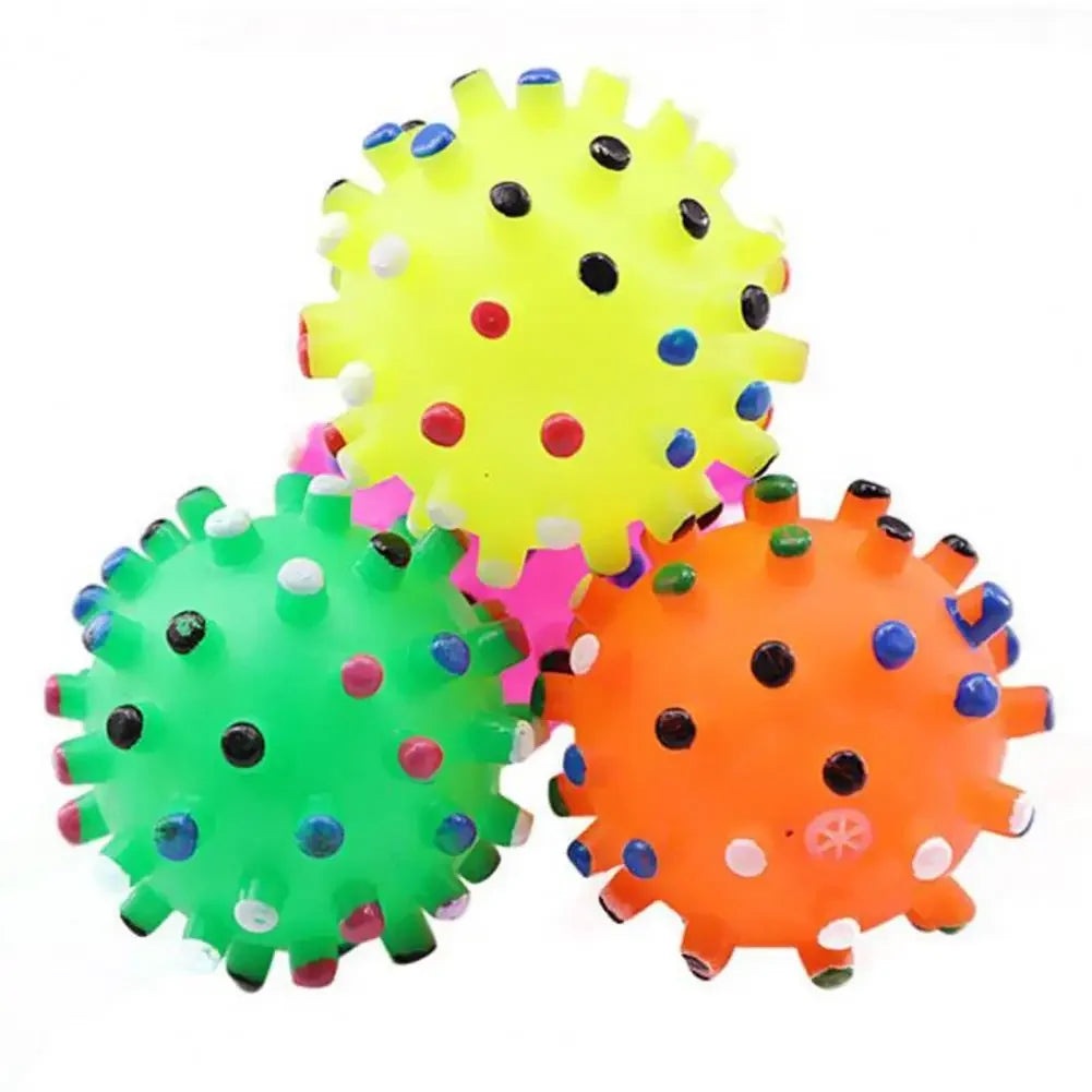 Round Dog Ball Toy Durable Puppy Training Ball Decompression Display Mold Squeaky Interactive Training Pet Ball Toy