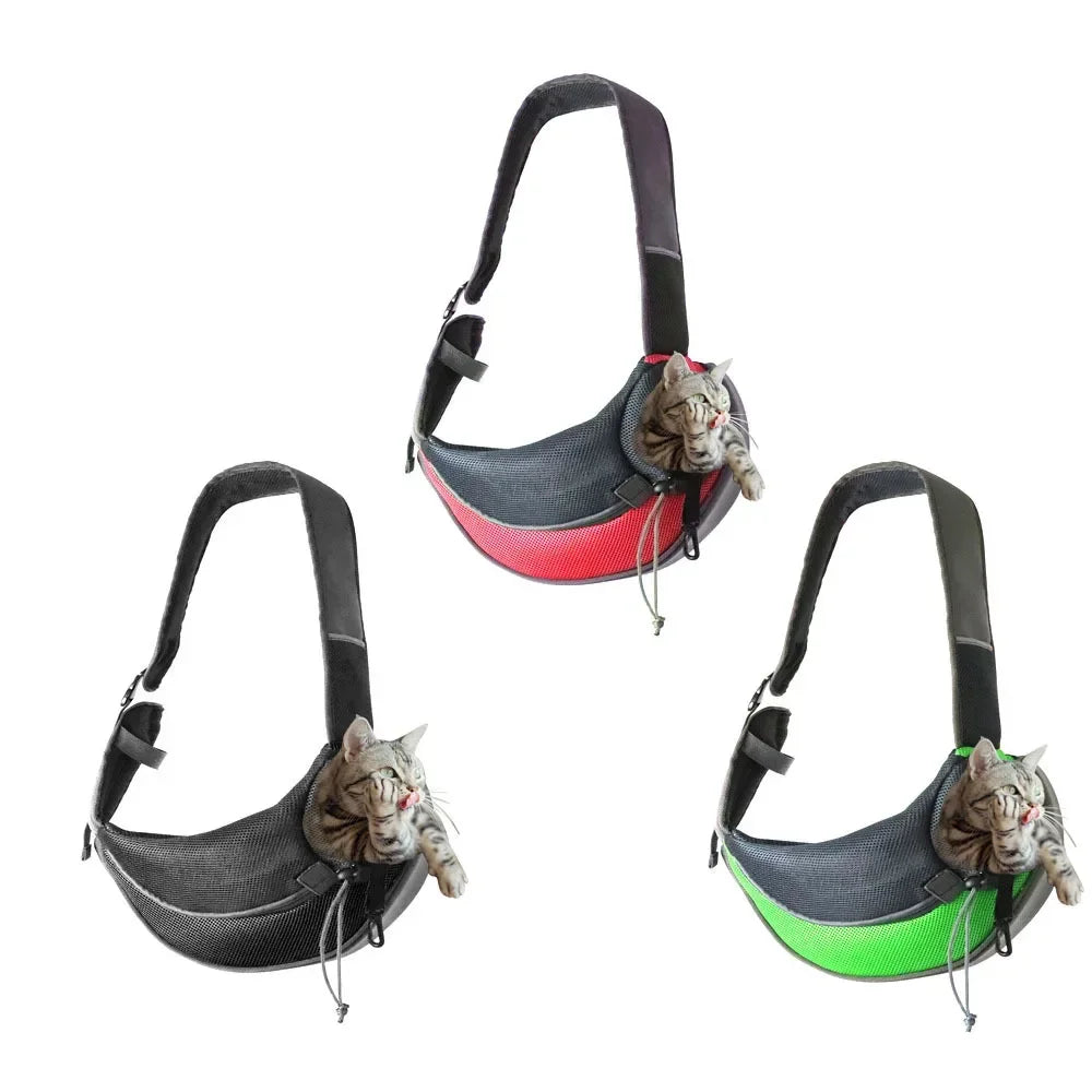 Pet Puppy Carrier S/L Outdoor Travel Dog Shoulder Bag Mesh Oxford Single Comfort Sling Handbag Tote Pouch