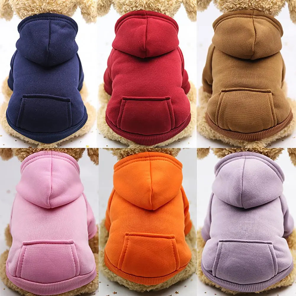 Puppy Pet Hooded Sweatshirt Autumn Winter Two-legged Pocket Cat Dog Clothes