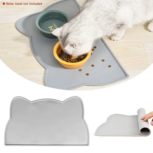 2024 Pet Silicone Food Mat Portable Waterproof Leak-Proof Non-Slip Feeding Mats Bowl Pad Cushion for Cats Dogs Items Pet Items