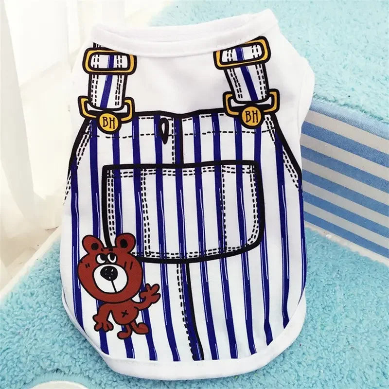 T-Shirt for Small Pet Supplies Puppy Dogs Soft Vests Summer Pet Dog Clothes Cartoon Clothing Shirt Casual