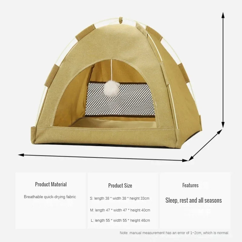 Winter Pet Cat Tent Bed Warm Cushions Furniture Sofa Basket Beds Clamshell Kitten Tents Cats House Supplies Products Accessories