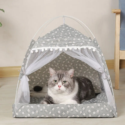 Cat Tent Bed Pet Cat House Closed Cozy Hammock with Floors Cat House Pet Small Dog House Calming Cat Beds For Small Pet House