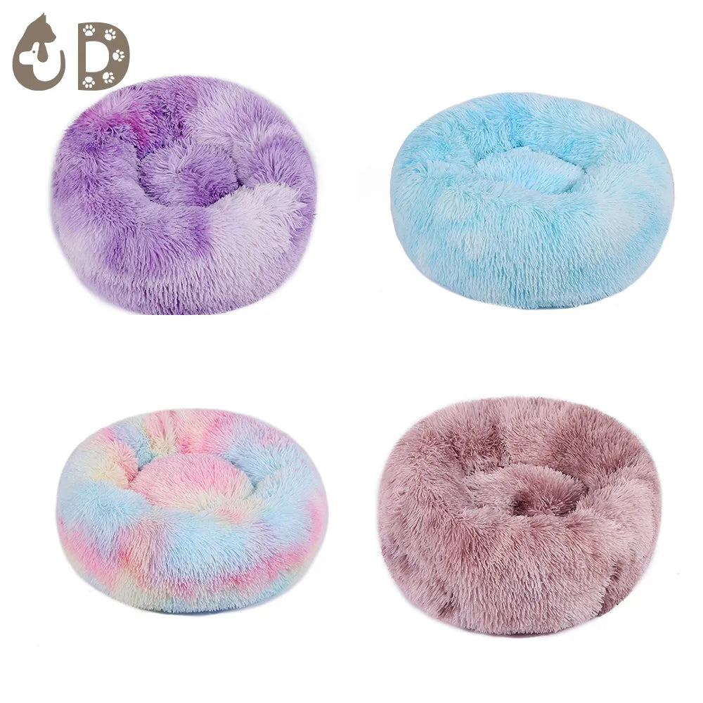 Pet Cat Bed Cushion Comfortable Donut Round Plush Kennel Pet Dog Nest Bed Winter Ultra Soft Washable Pet Bed for Dogs Cats