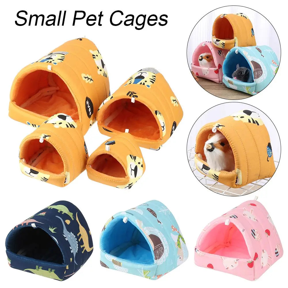 Cute Mini Cage Rabbit Squirrel Winter Warm Mat Guinea Pig Nest Hamster House Small Animal Sleeping Bed Pet Hanging Cage