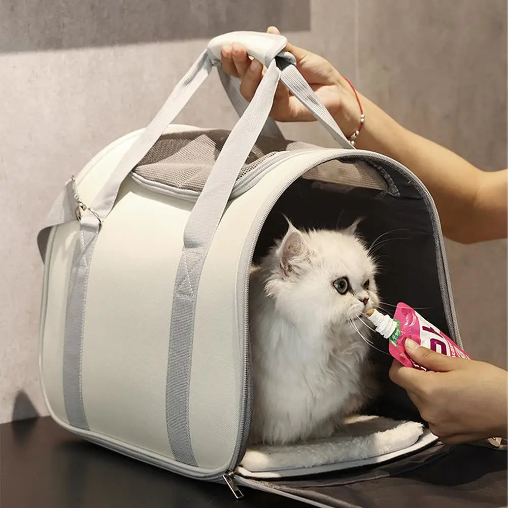 Portable Carrier Bags Breathable Foldable Large Capacity Oxford Cloth Pet Carriers For Outdoor Travel (42 x 24 x 30cm)