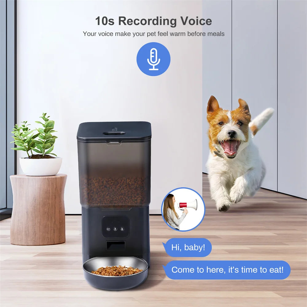 6L TuYa Wi-Fi Or Button Automatic Timmer Pet Feeder Smart Feed Dog Cat Feeder App For Pet  Voice Recorder Food Dispenser Bowl