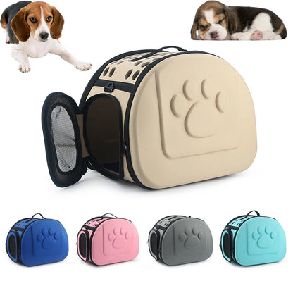 EVA Foldable Portable Pet Carriers Bag Multihole Breathable Dog Cat Carrier Bags Outdoor Travel Pets Cats Handbag Safety Zippers