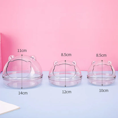 Bear-shaped hamster bathroom fully transparent observation bathroom Hamster Mouse Toilet small pet Cage Box Acrylic House