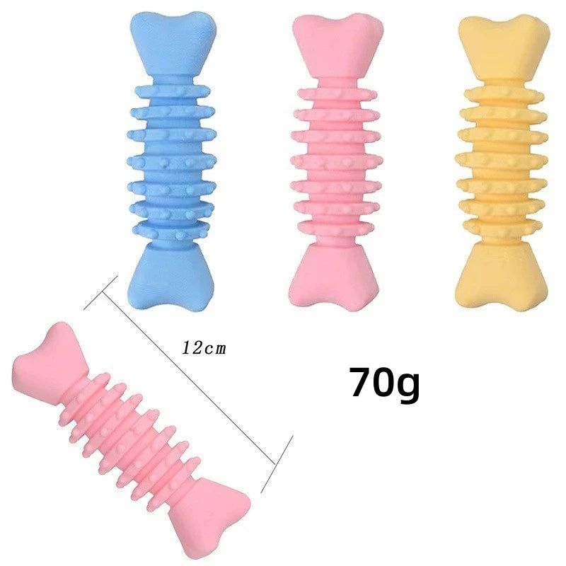 1pc TPR Dog Toys Bite Resistant Chew Toys Puppy Molar Teeth Cleaning Stick Interactive Teddy Toy Ball Dog Training Pet Supplies