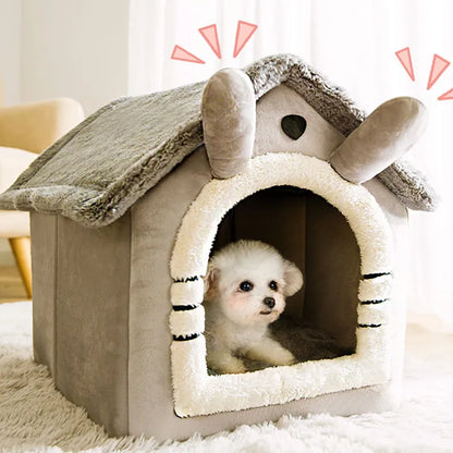 Foldable Cat Bed Pet Dog House Winter Cat Villa Sleep Kennel Removable Warm Nest Enclosed Tents Cave Sofa Pet Supplies