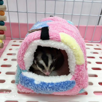 Cute Hamster House Winter Thickening Warm Soft Beds New Bread Small Animal Nest for Hamster Hedgehog Rabbit Pet Accessories 2023