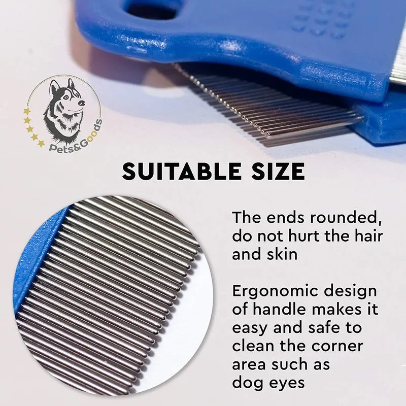 Pet Comb Dog Grooming Comb Pet Tear Stain Remover Gently Removes Mucus and Crust Small Lice Flea Combs for Dogs Cats Supplies