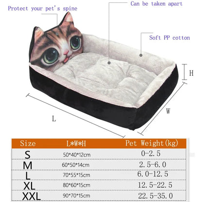 Rectangle Dog Bed Sleeping Bag Kennel Cat Puppy Sofa Bed Pet House Winter Warm Nest Soft Beds Portable for Pets Cats Basket