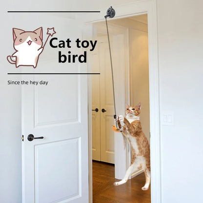 Simulation bird Cat Toy Retractable Hanging Door Type Cat Scratch Rope Mouse Funny Self-hey Interactive Mouse Toy Pet Supplies