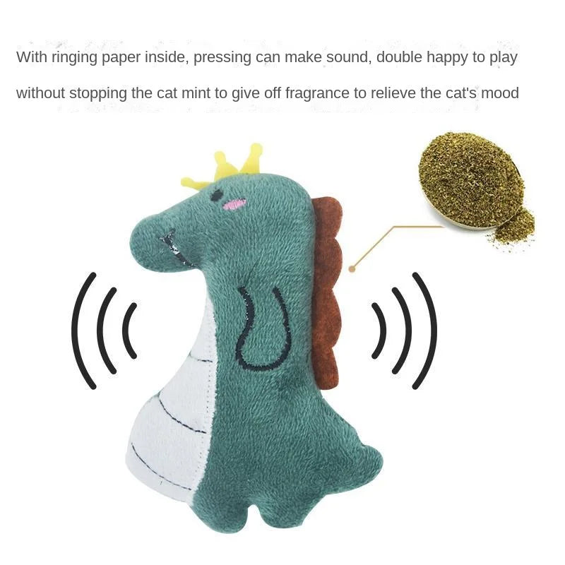 Catnip Pets Toy Cat Mint Plush Toys Cat Protect Mouth Puppy Kitten Teeth Grinding Built-in Sound Cat Thumb Pillow Cat Supplies