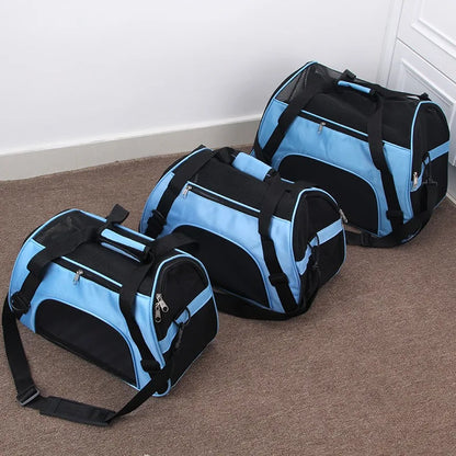 Soft-sided Dog Carriers Portable Pet Bag Pink Carrier Bags Blue Cat Carrier Outgoing Travel Breathable Pets Handbag