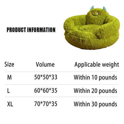 Round Dog Sleep Mat Winter Warm Fluffy Cat Dog Bed Sofa Anti Anxiety Cute Plush Small Pets Bed Soft Kennel Pet Products