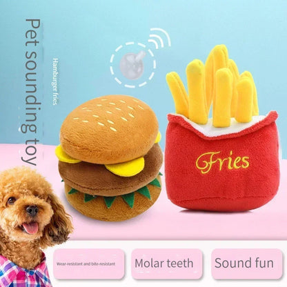 Dog Toy  Hamburger French Fries Dog Chew Toy Pet Party  for Small Dog Puppy Gift Pet Ice Cream Toys  Supplies